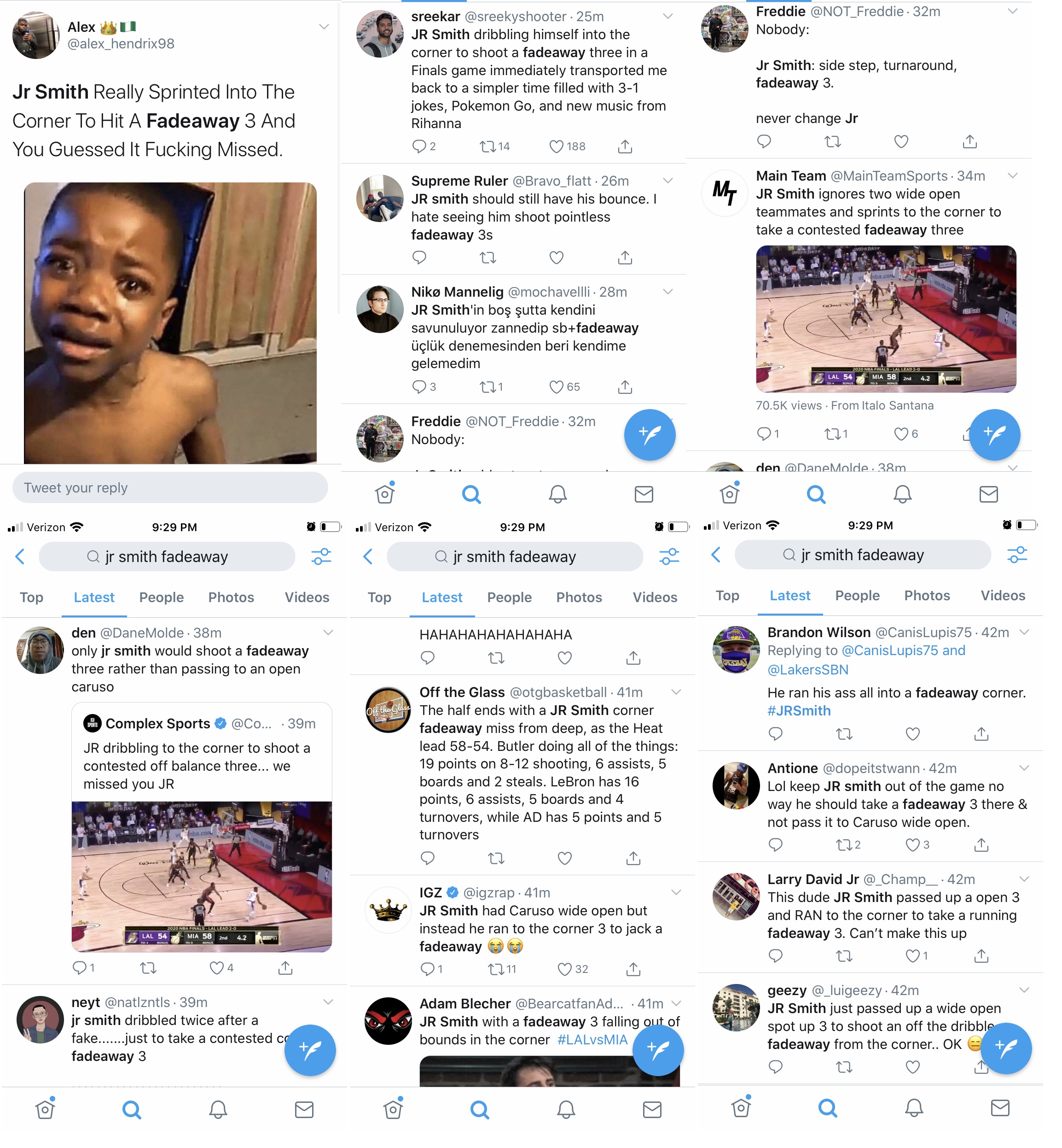 JR Smith is being roasted on Twitter, during the NBA Finals, again. This time, he didn't blow it in overtime, but he made a careless move. This time, Twitter is upset with him for ignoring two open teammates to shoot a contested corner 3-point shot.
