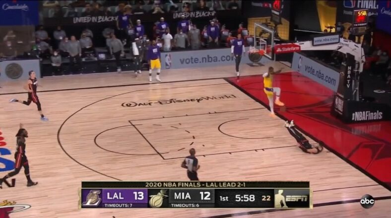 LeBron James gave the Lakers a boost, in Game 4 of the NBA Finals. A close game, LeBron got an easy steal, and went for the easy dunk. Tyler Herro, who has received tons of press, for his snarl, after Game 3, tried to defend the dunk, only for LeBron to put him on a poster, and Twitter now has jokes.
