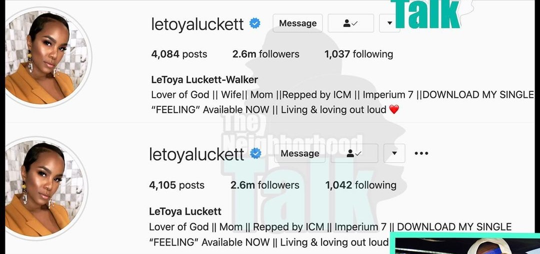 LeToya Luckett removes wife from IG bio