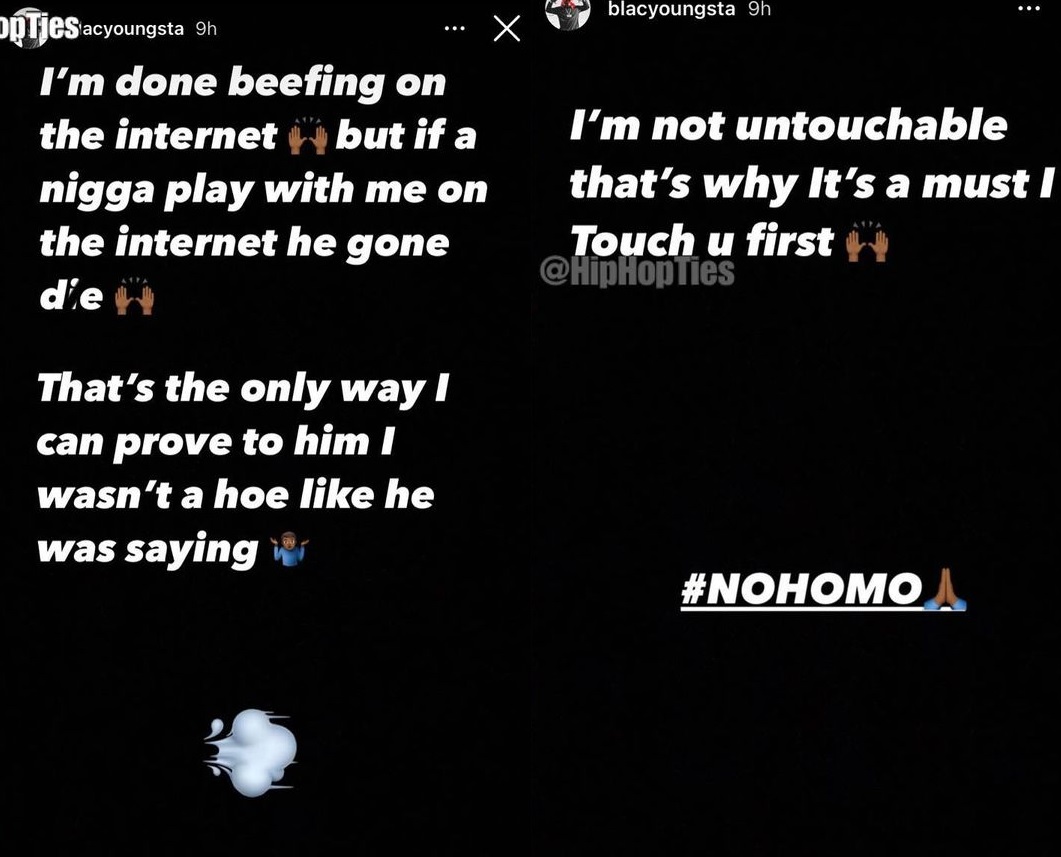Blac Youngsta done internet beefing incriminating