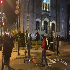 Proud Boys rip burn Black Lives Matter BLM flag off DC church