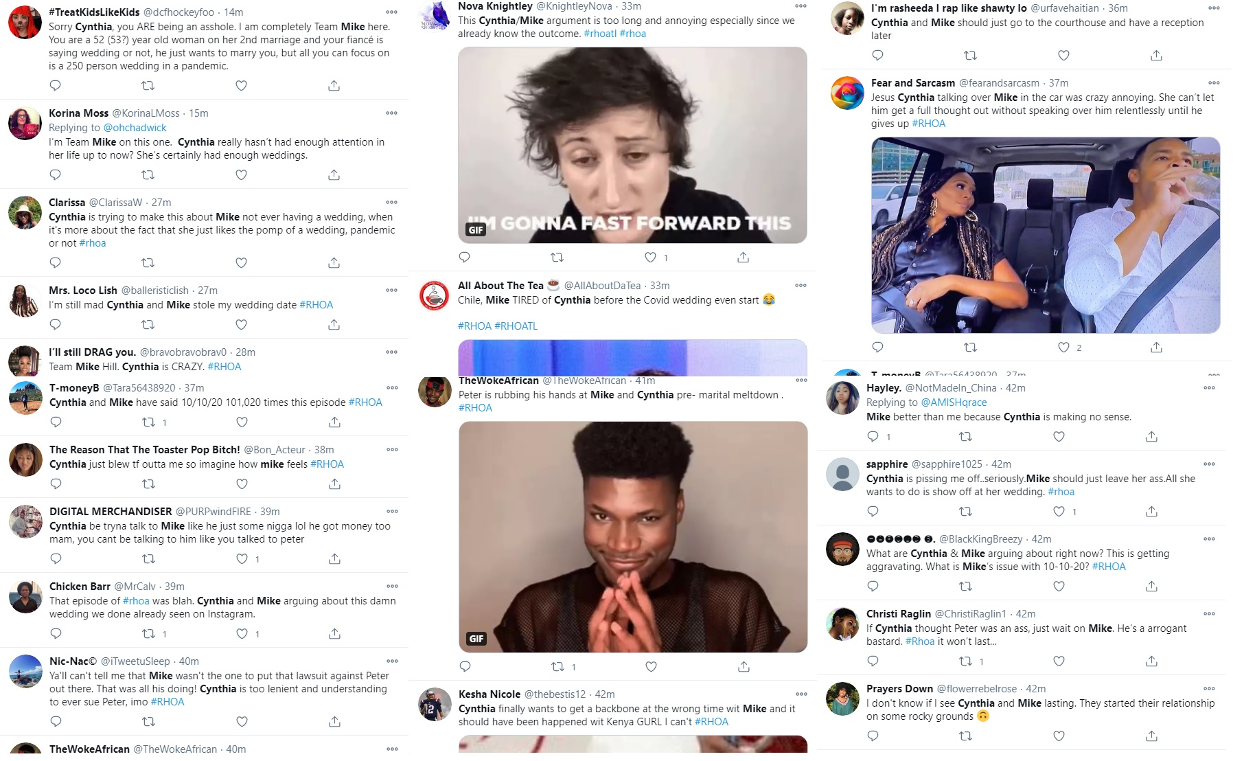 Team Mike Twitter Cynthia RHOA wedding pandemic