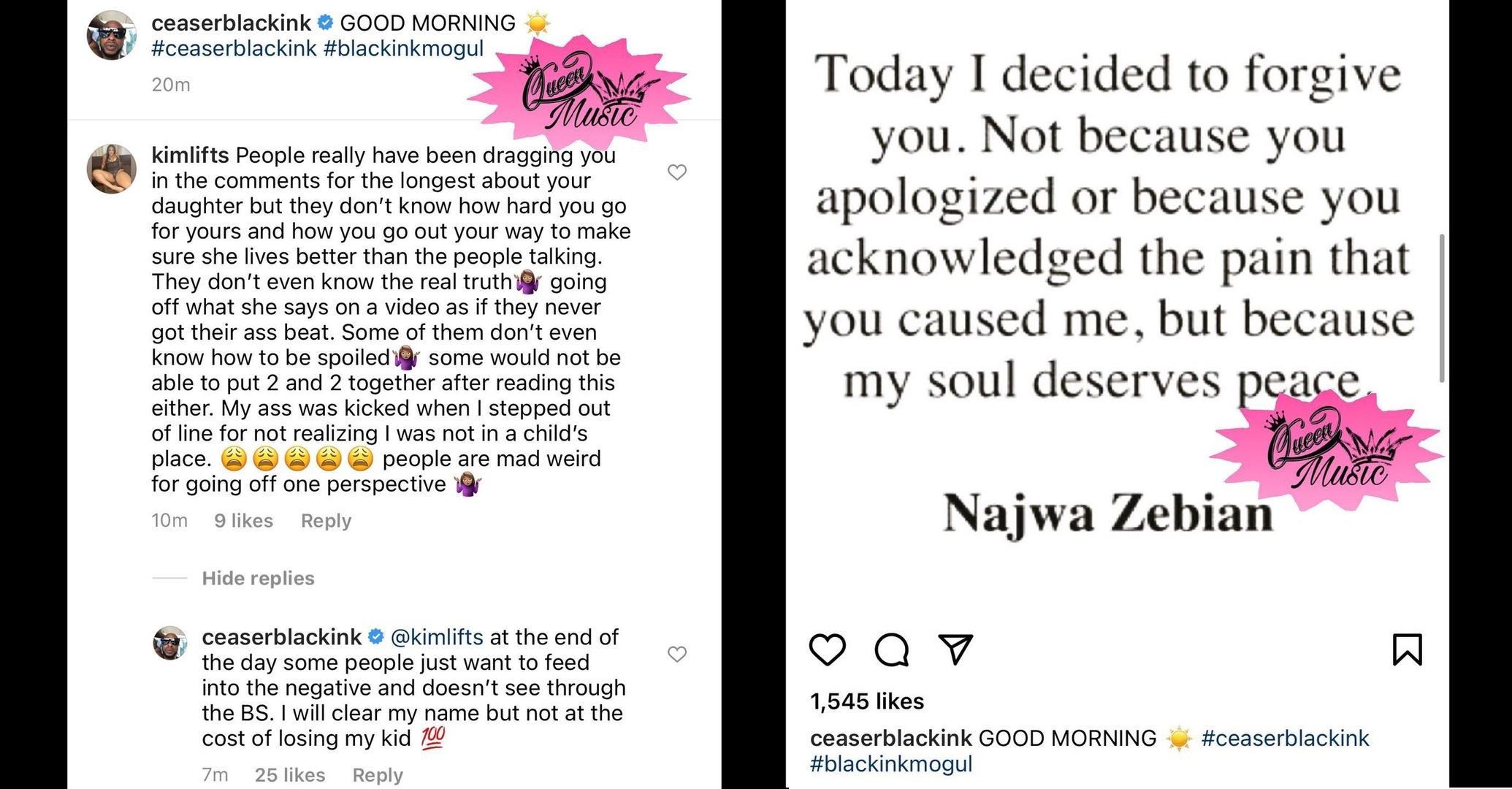 Ceaser daughter abuse accused Black Ink Crew