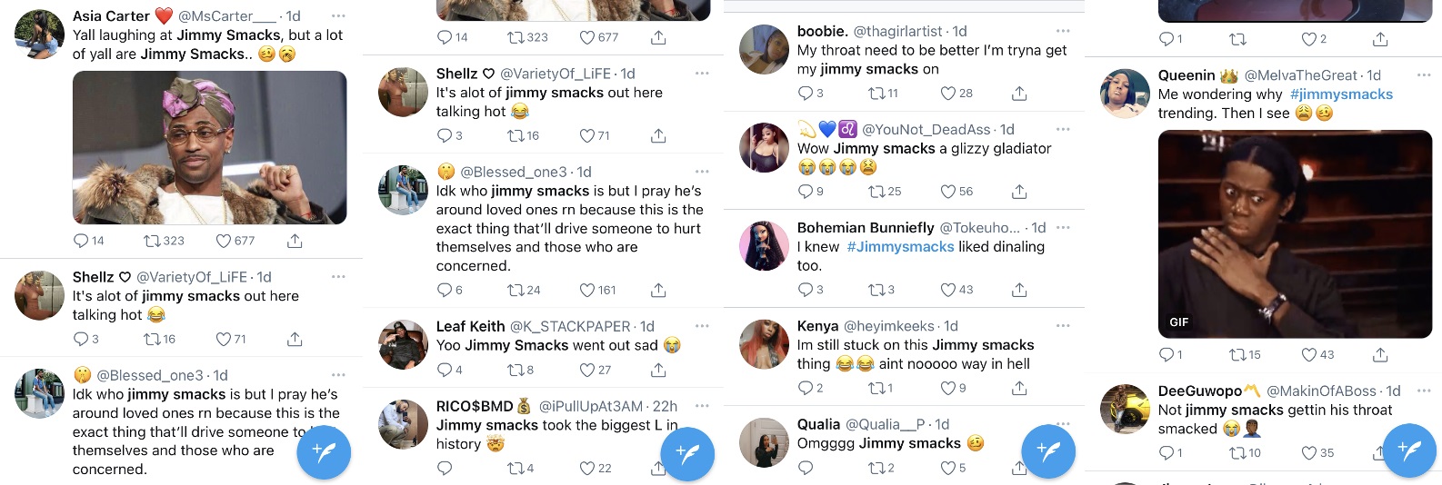 of Jimmy Smacks with a transgender woman, and now Twitter is clowning him, ...