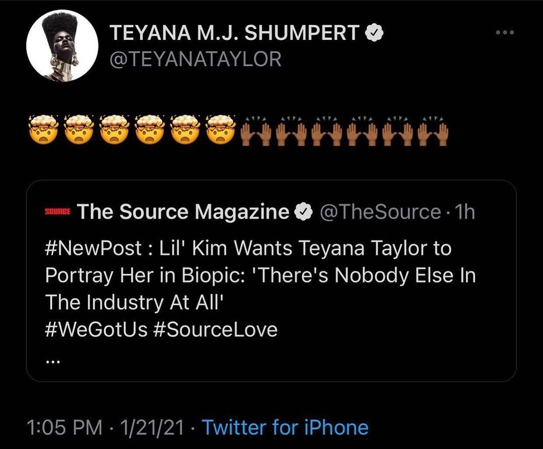 Lil' Kim wants Teyana Taylor to play her in biopic