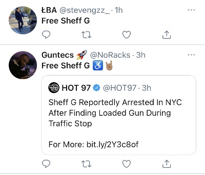 Sheff G arrested gun charges