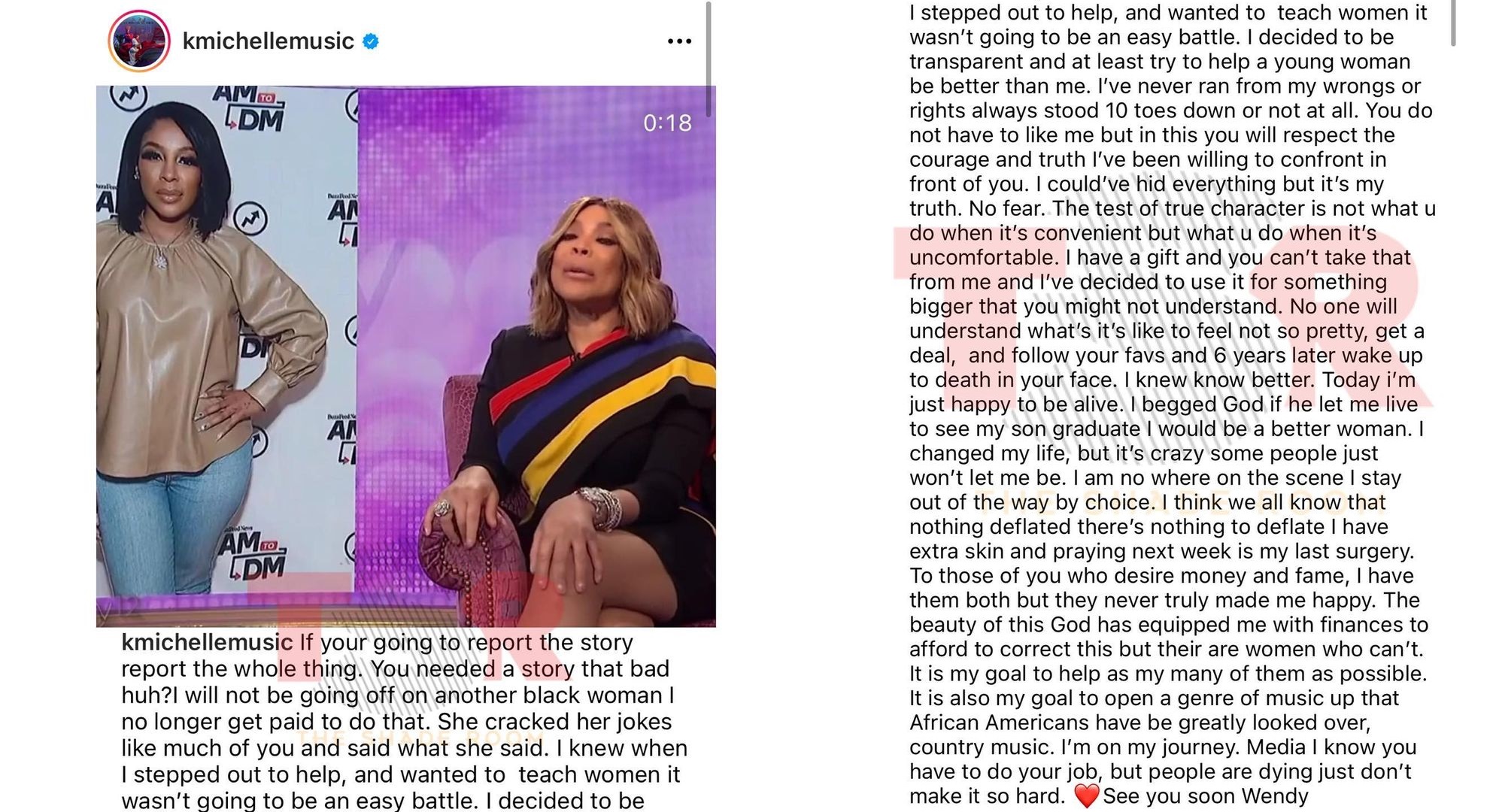 Wendy Williams K. Michelle butt drop response