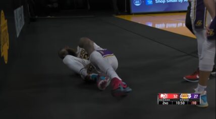 LeBron James ankle injury Hawks video
