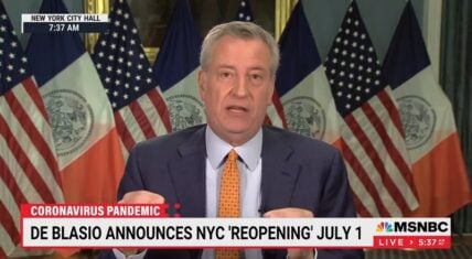 Bill de Blasio New York City July 1 reopen