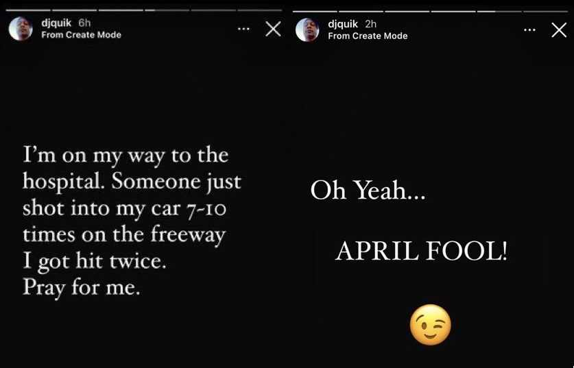 DJ Quik April Fools prank