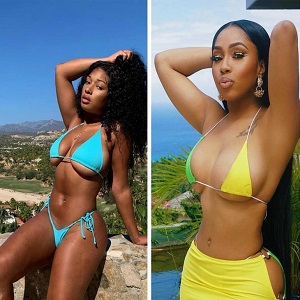 Megan Thee Stallion Yung Miami flirting