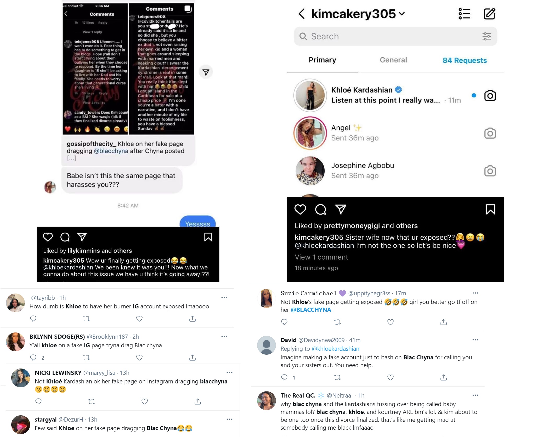 Khloe Kardashian fake IG page Blac Chyna