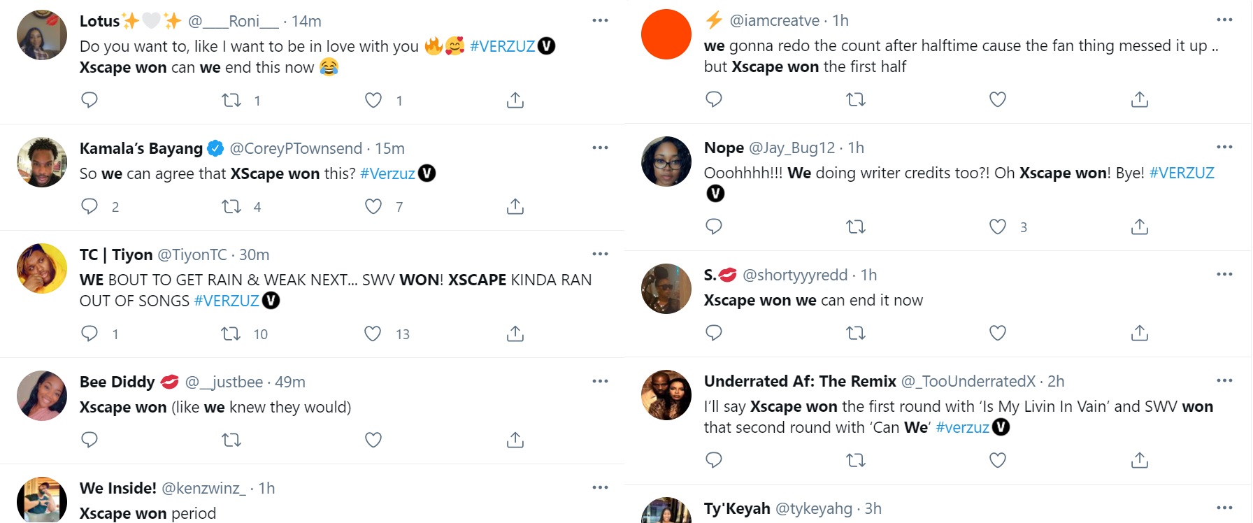 Xscape SWV Verzuz Twitter