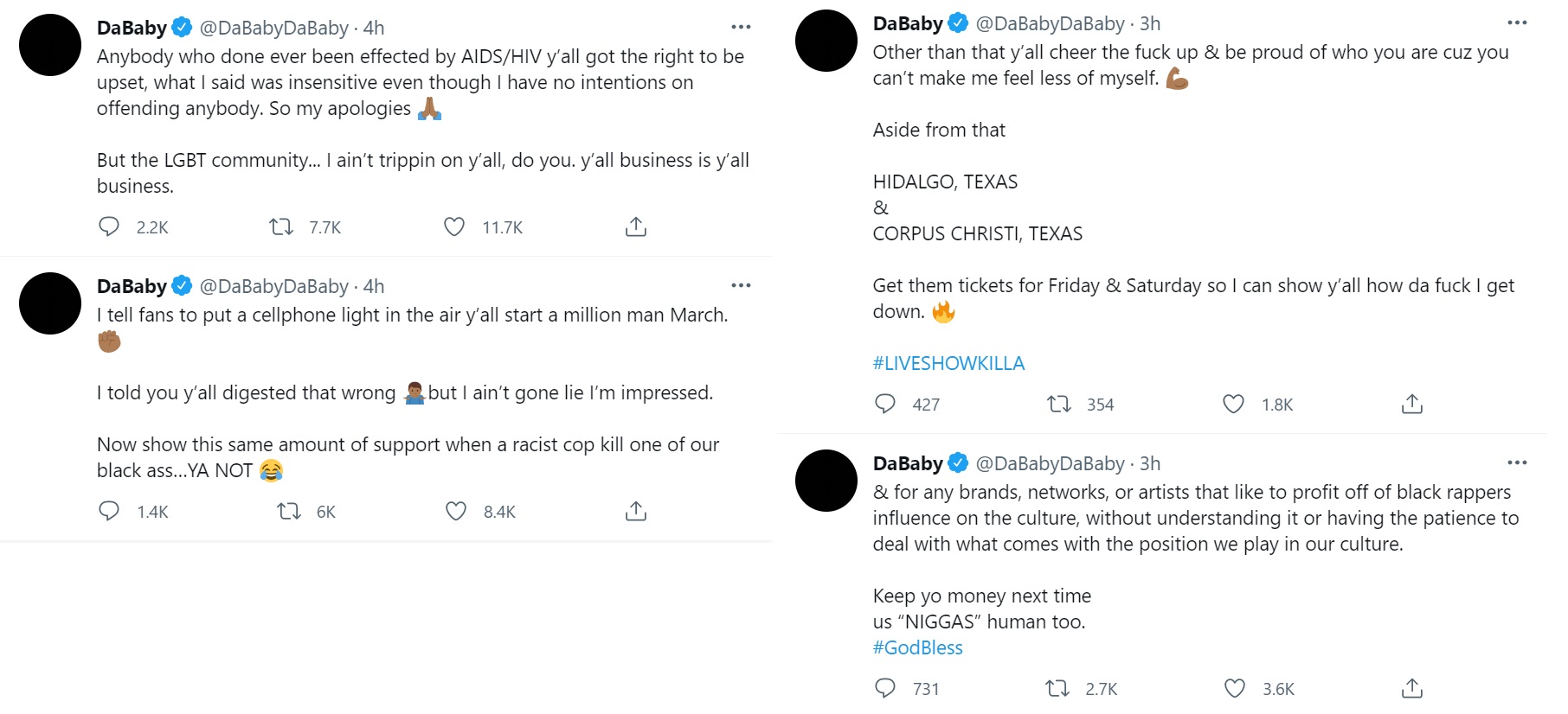 DaBaby apologizes to the LGBTQ community but doesn't take back what he said