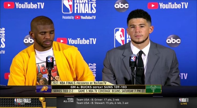 Devin Booker and Chris Paul post game interview after Game 4