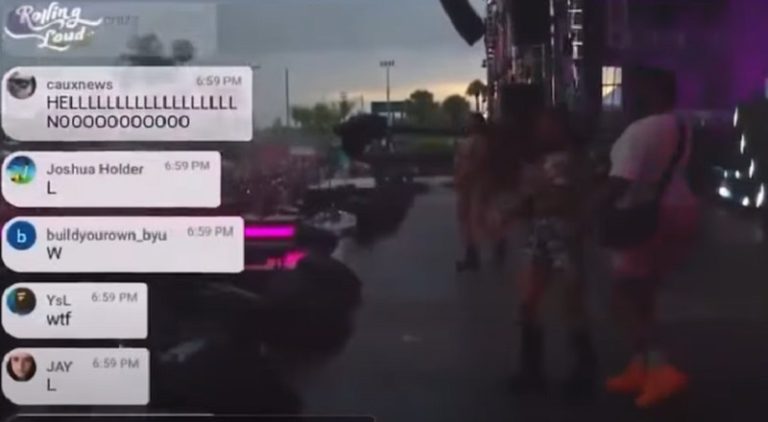 JT snatches the mic from Saucy Santana at Rolling Loud
