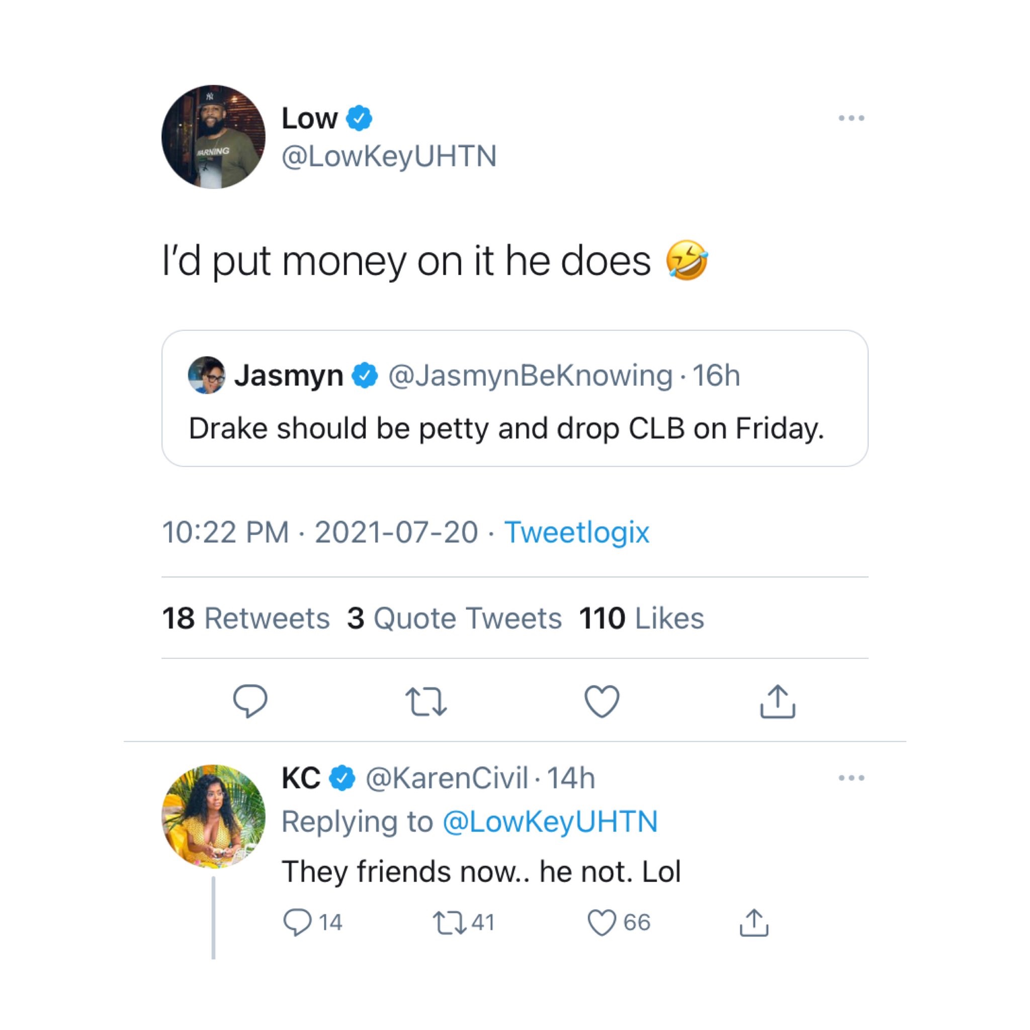 Karen Civil says Kanye West and Drake are friends