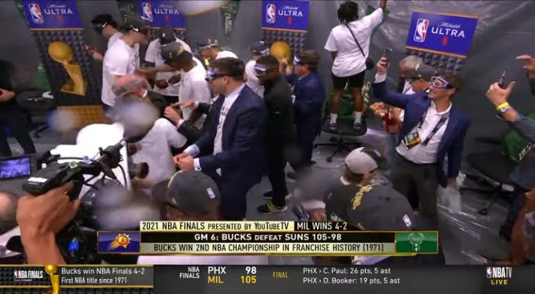 Milwaukee Bucks locker room celebration