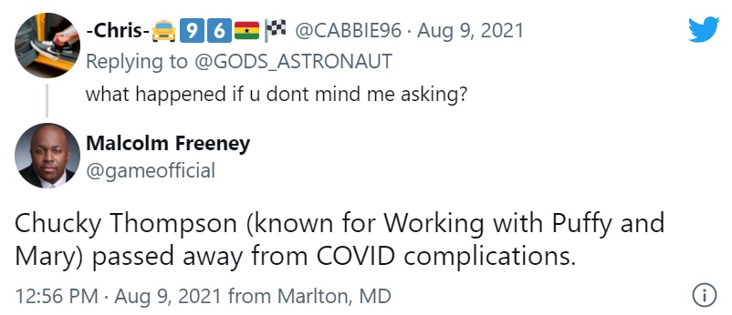 Chucky Thompson, popular music producer, died from COVID complications