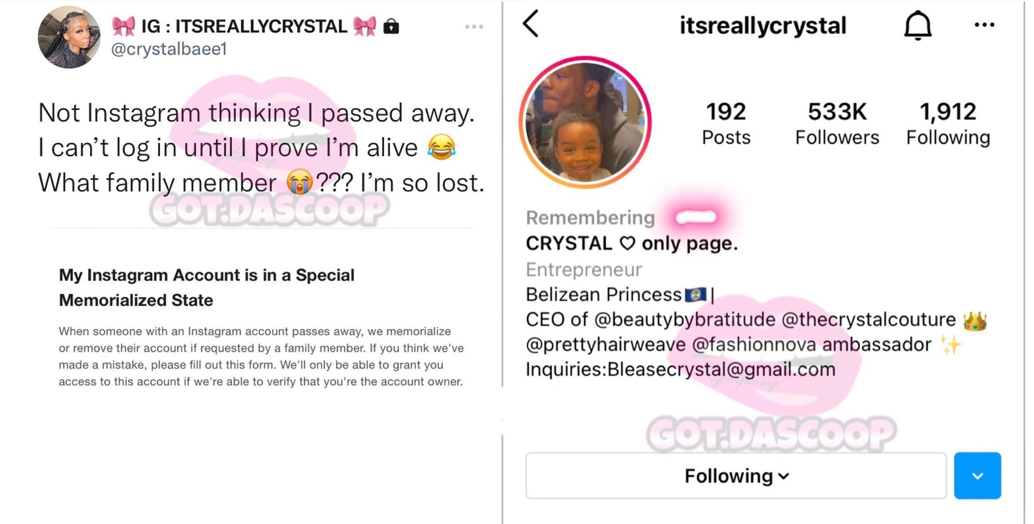 Crystal Polo G's baby mama was listed as dead on Instagram