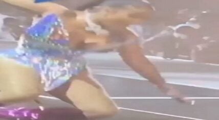 DreamDoll slips and falls during Summer Jam performance