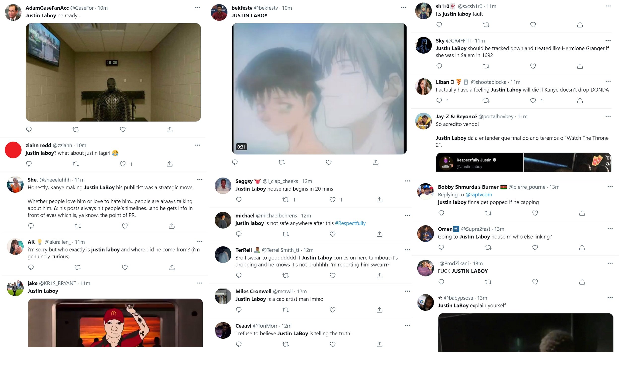 Justin LaBoy gets dissed by fans when Kanye West's album didn't drop when announced
