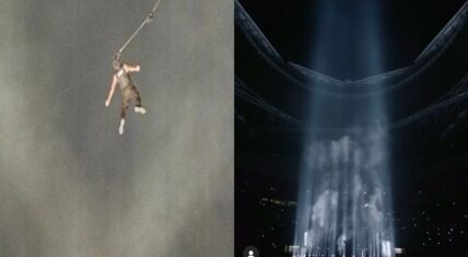 Kanye West accused of using stunt double when he was floating in the air at Donda listening party