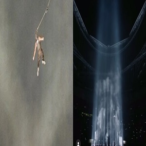 Kanye West accused of using stunt double when he was floating in the air at Donda listening party