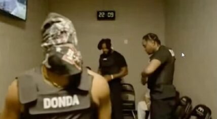 Kanye West dressed as a prisoner while finishing album