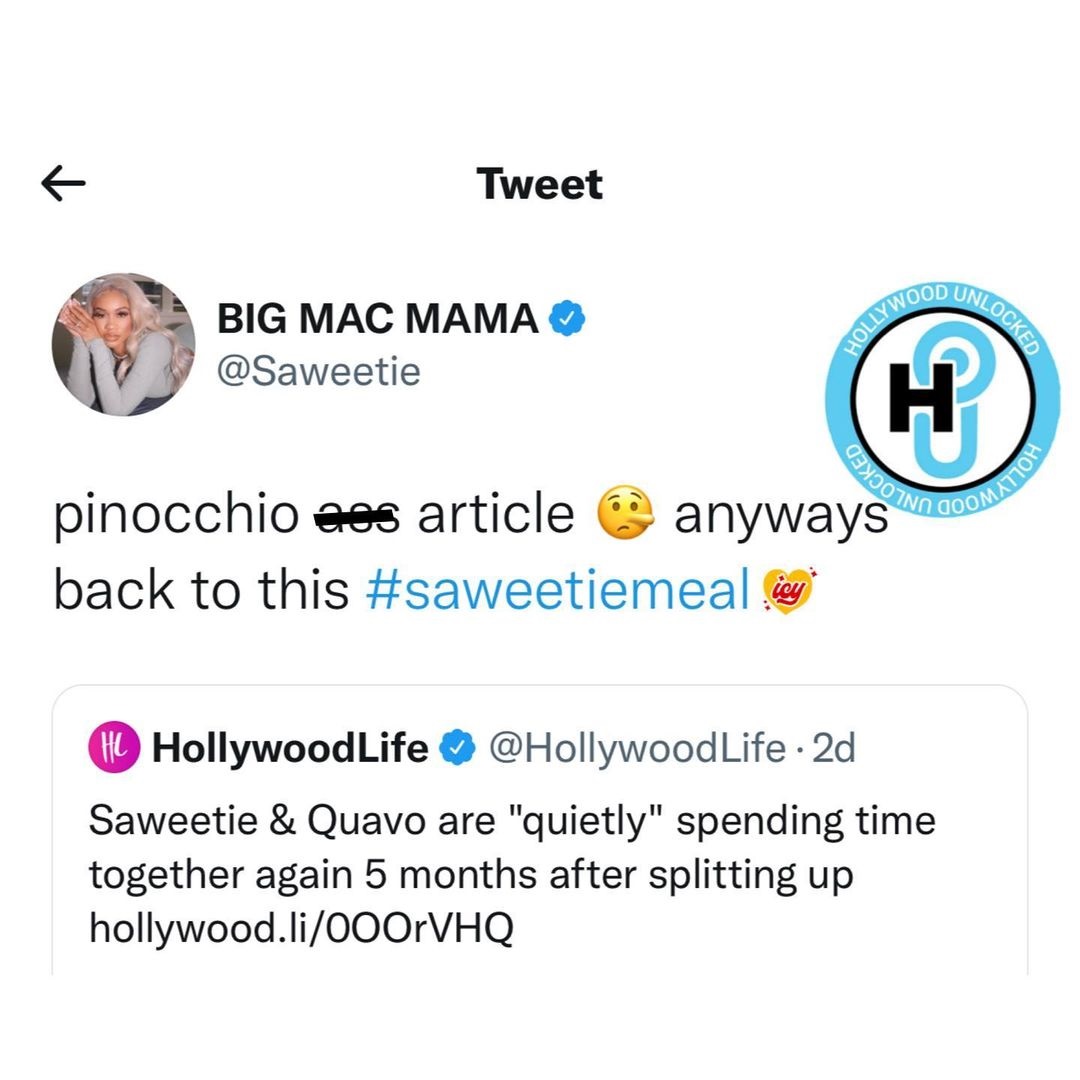 Saweetie denies rumors of getting back with Quavo