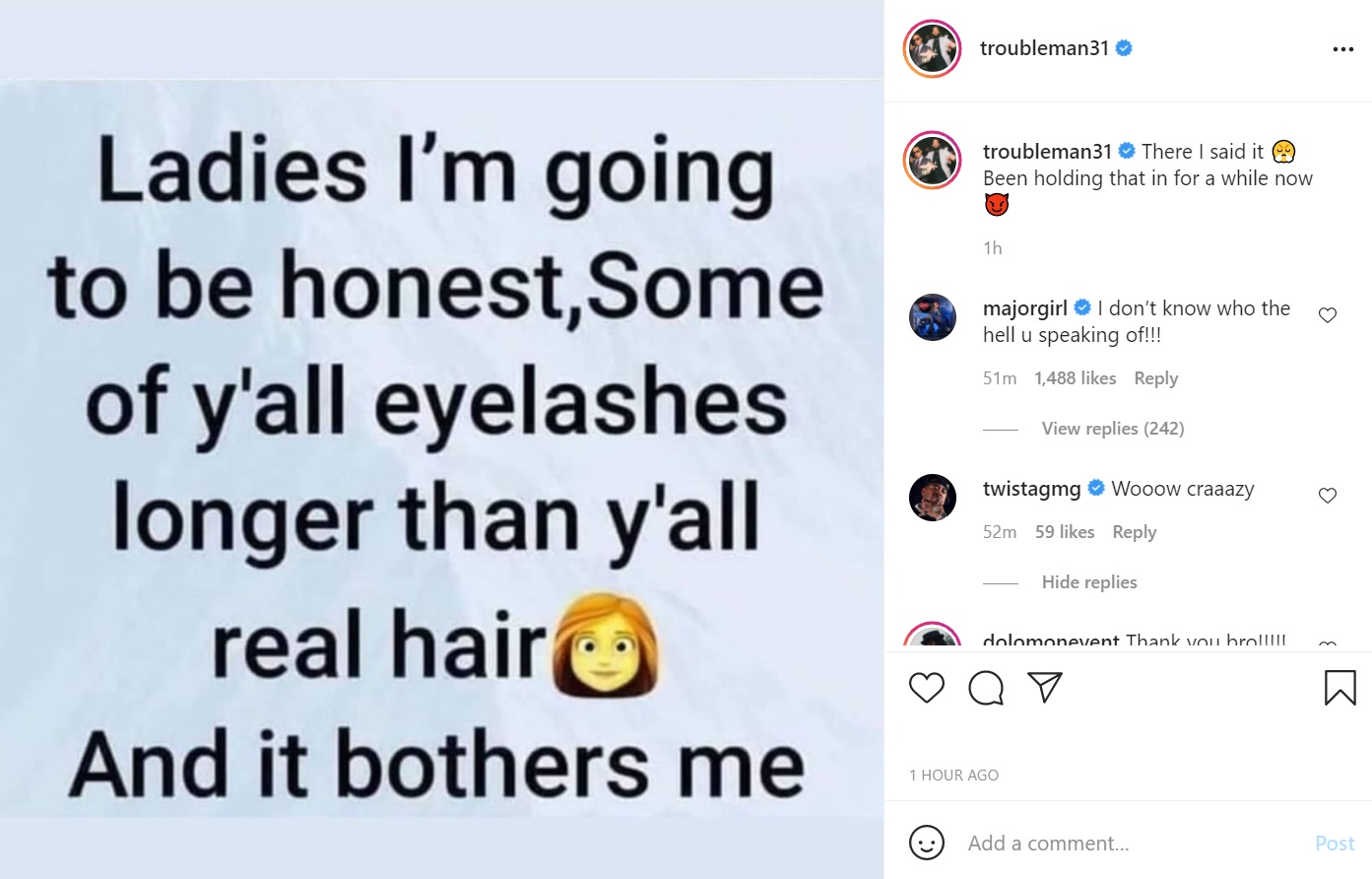 T.I. asks why some women's eyelashes are longer than their real hair