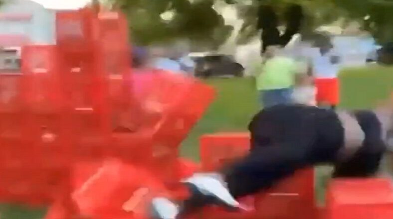 Woman fell during Crate Challenge and hurt her back
