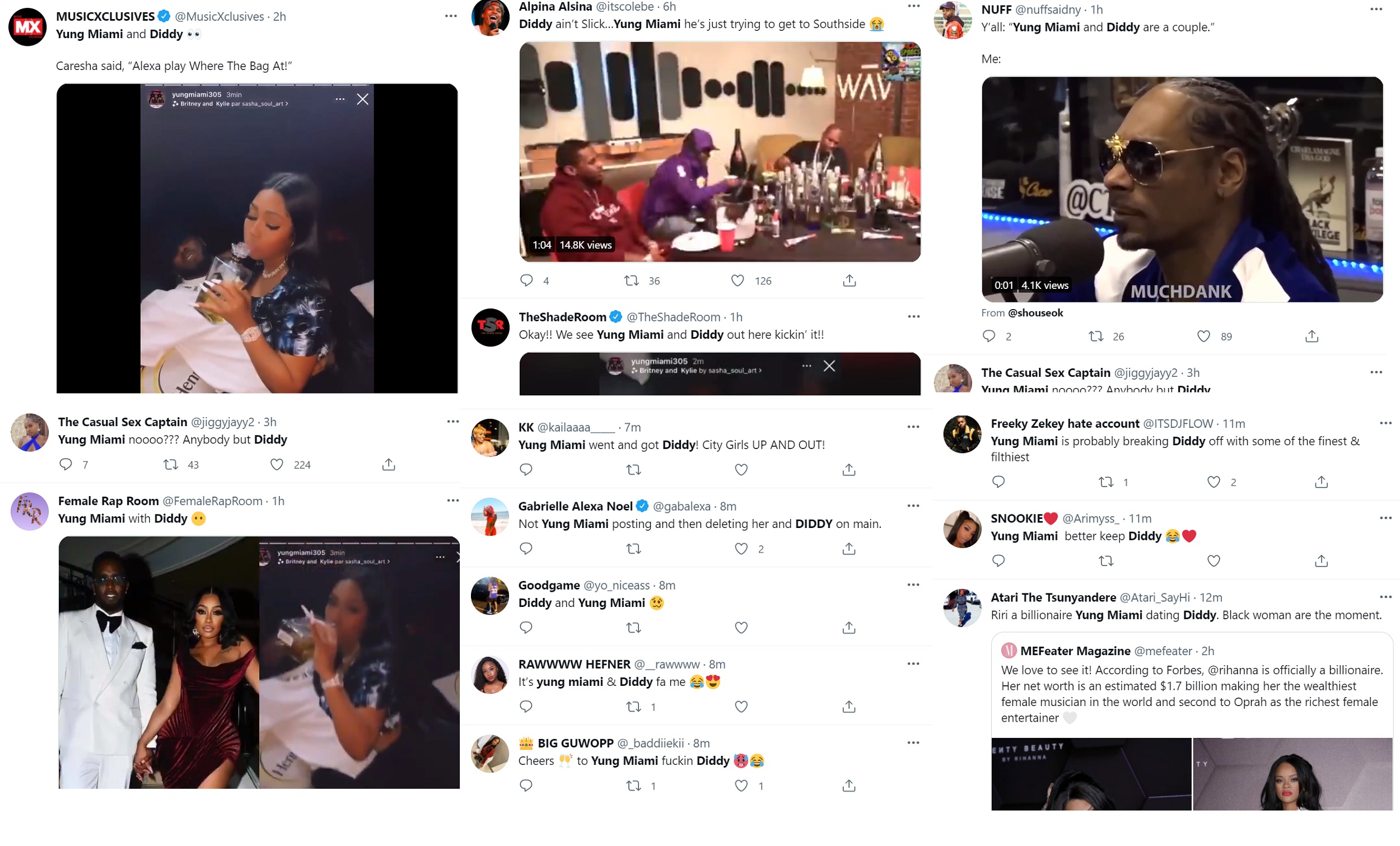 Yung Miami sparks more Diddy dating rumors by sitting on his lap in viral video
