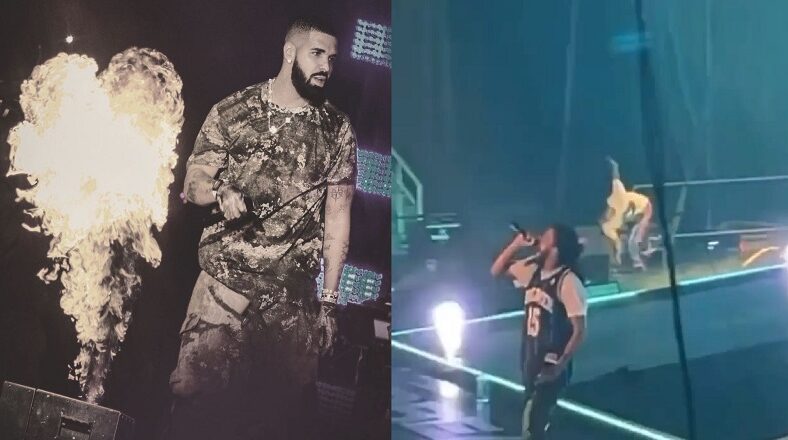 Drake clowns 21 Savage, after he almost falls during concert, calling him agile