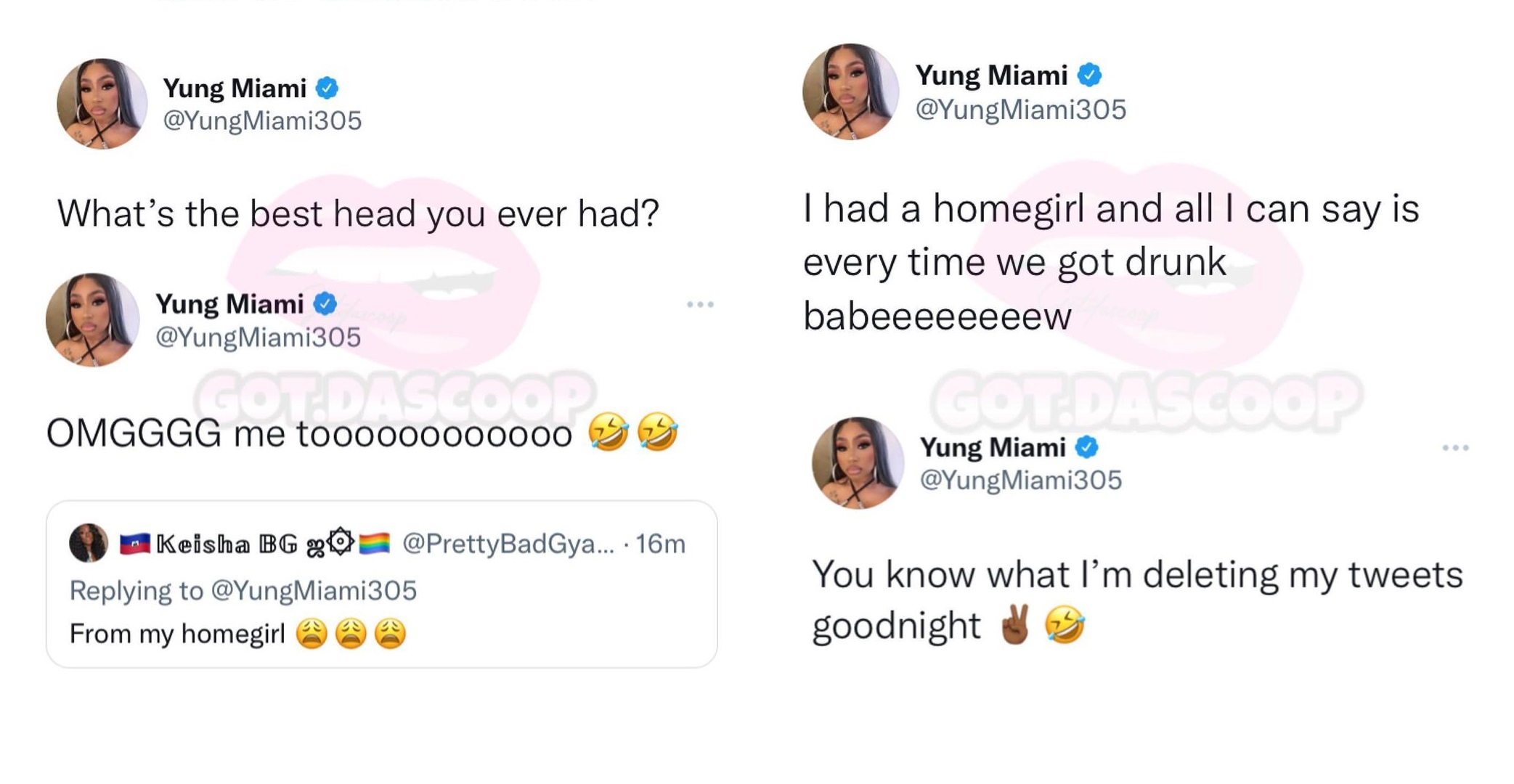 Yung Miami admits to having an affair with one of her female friends
