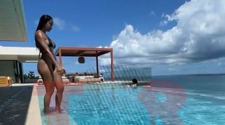 Apryl Jones posts video of herself diving into swimming pool, after Fizz and Omarion make up