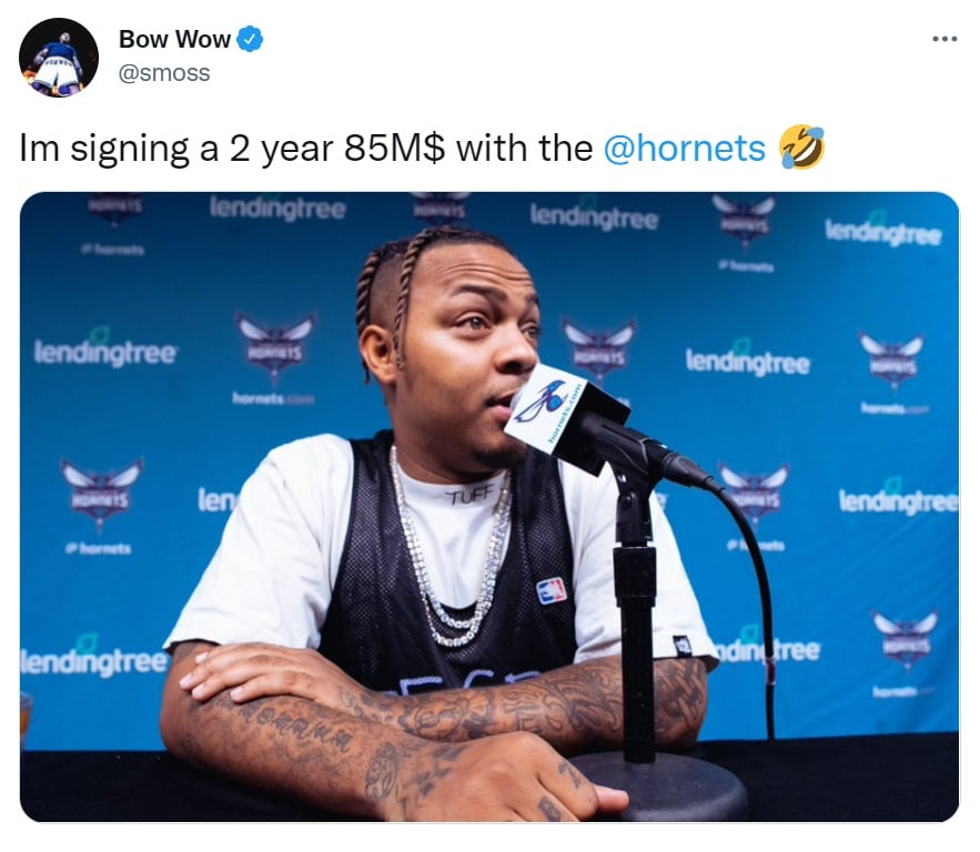 Bow Wow jokingly said he's signing with the Charlotte Hornets