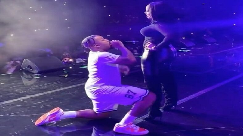 Bow Wow serenades Angela Simmons onstage during The Millennium Tour