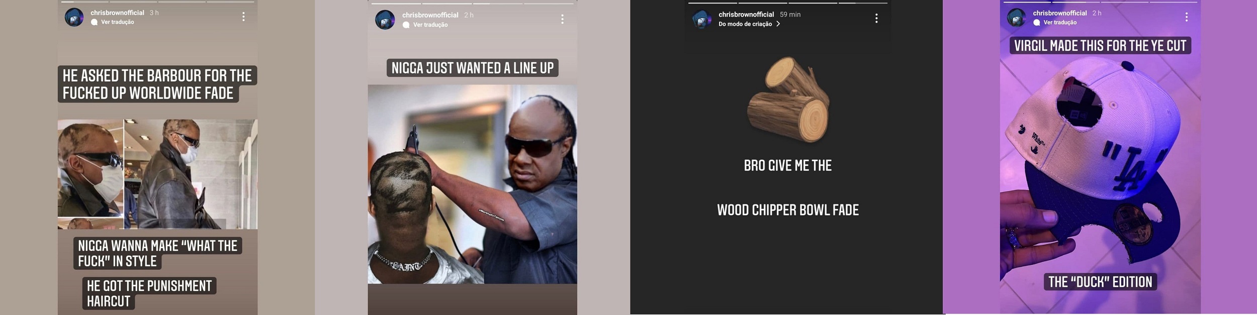 Chris Brown clowns Kanye West's new haircut