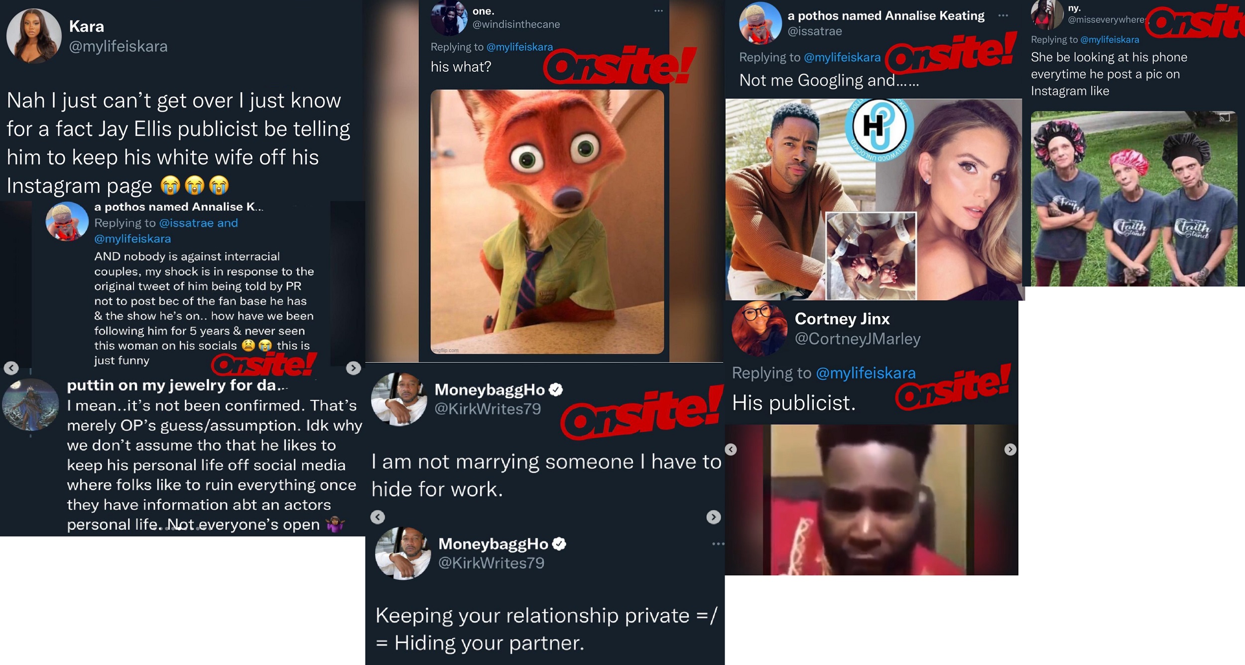 Jay Ellis' publicist allegedly told him to not post his white wife on Instagram