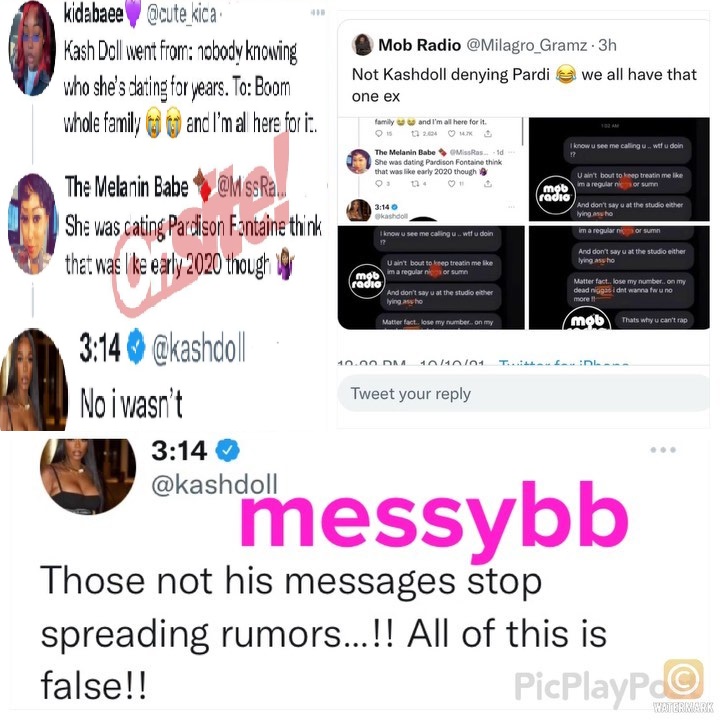 Kash Doll denies ever dating Pardison Fontaine and tells people to stop spreading rumors