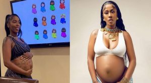 Kash Doll responds to fans who accuse her of faking pregnancy because her stomach tattoos aren't visible in her maternity pics