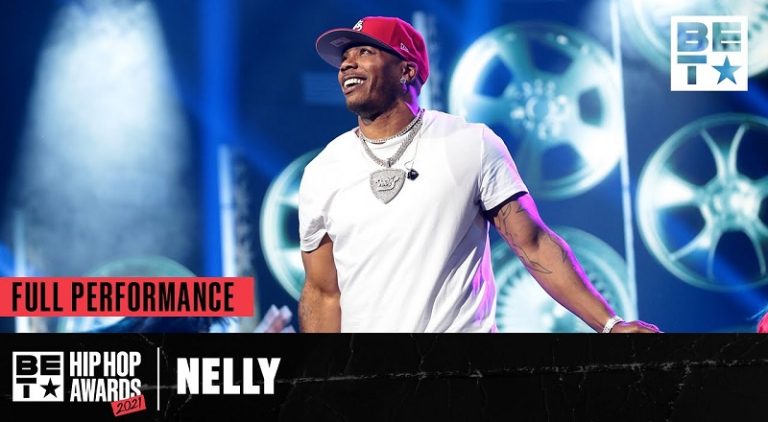 Nelly performs a medley of his hits at the BET Hip Hop Awards