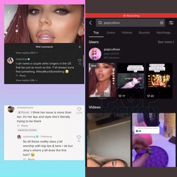 Nicki Minaj defends Jesy Nelson from blackfishing allegations