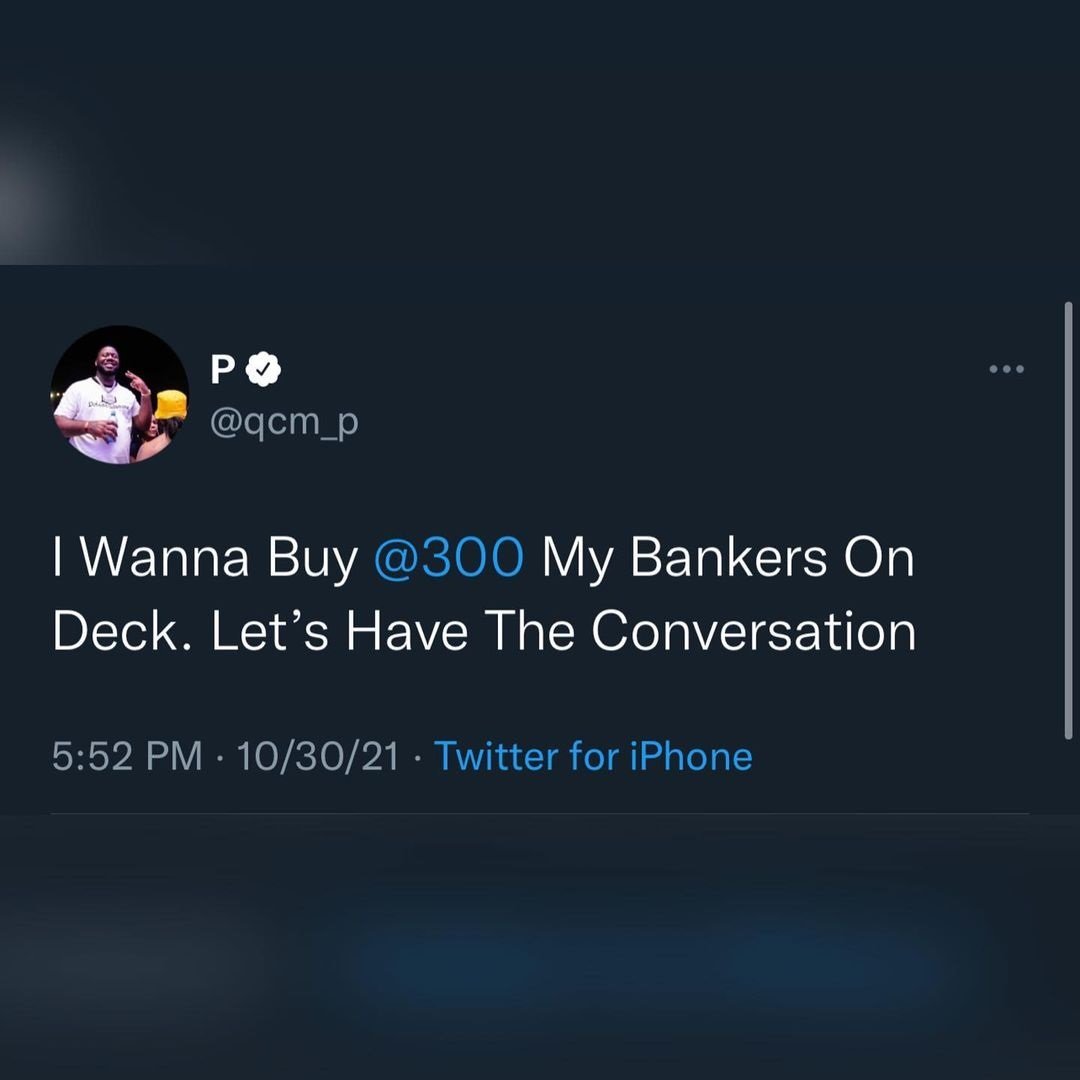 Pee, co-founder of QC, wants to buy 300 Entertainment