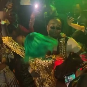 Quavo goes viral after Spice's dancer jumped on him, at Cardi B's party