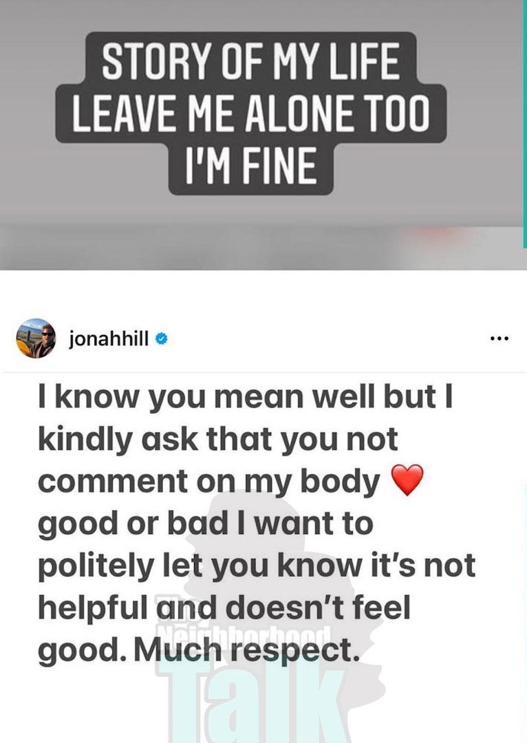 Tami Roman says she is tired of people talking about her body, after Jonah Hill respectfully asked people to stop talking about his weight loss