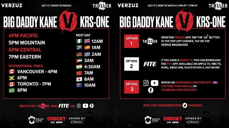 Verzuz is charging viewers for tonight's Big Daddy Kane-KRS-One concert, but tomorrow's battle is free