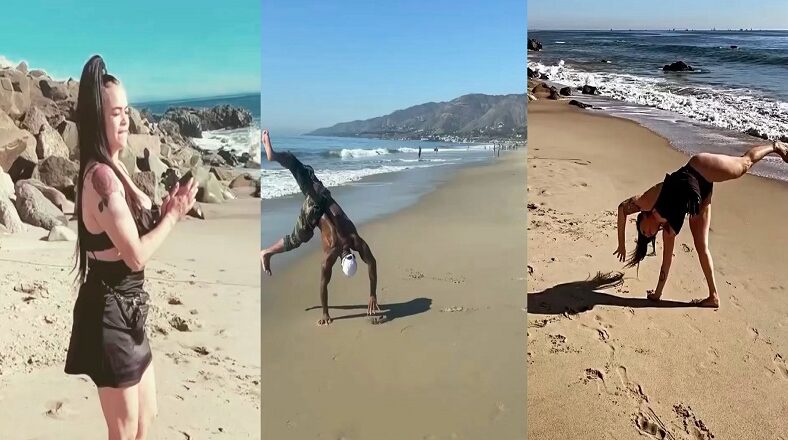 Faith Evans and Stevie J share beach videos, after divorce reports; Faith and Stevie appear to be back together, doing cartwheels