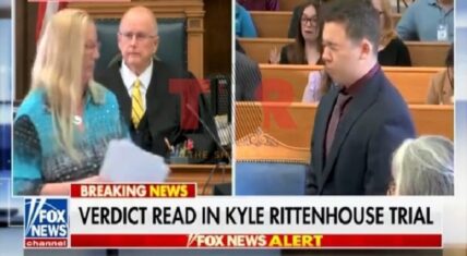 Kyle Rittenhouse reacts in relief to being found not guilty on all charges